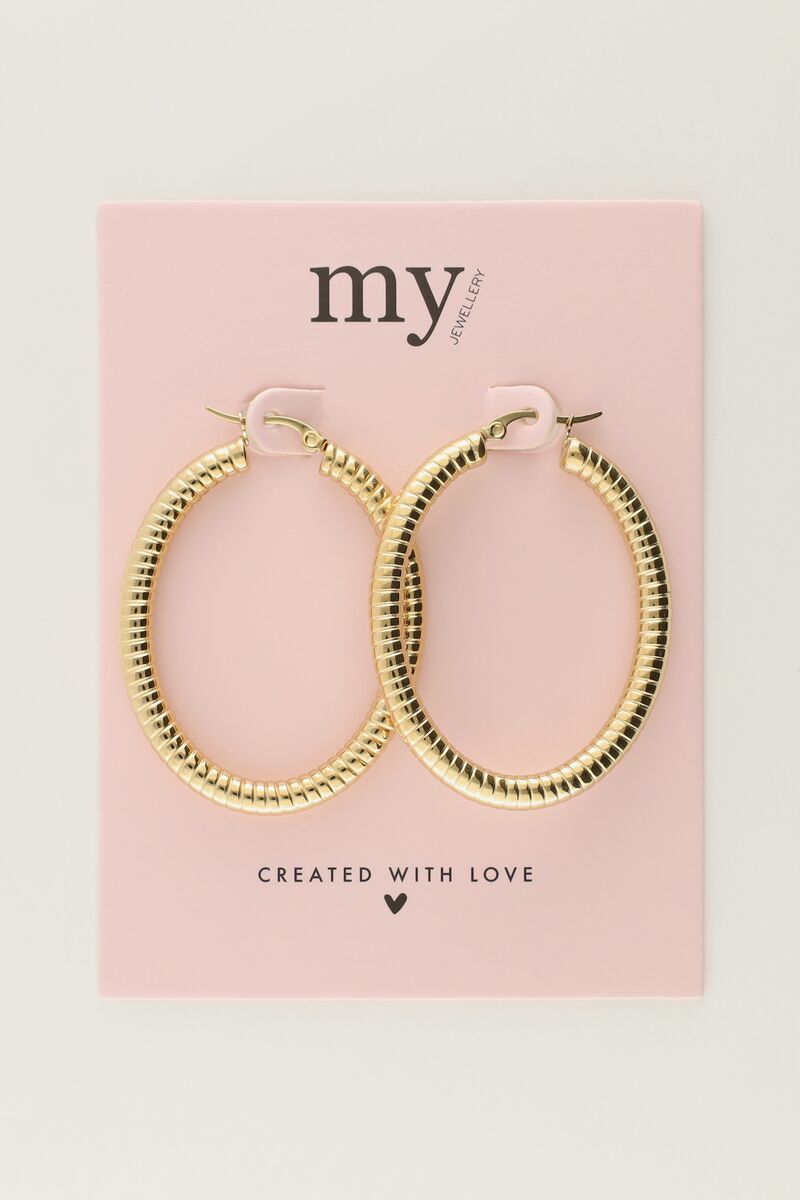Oval ribbed earrings | My Jewellery