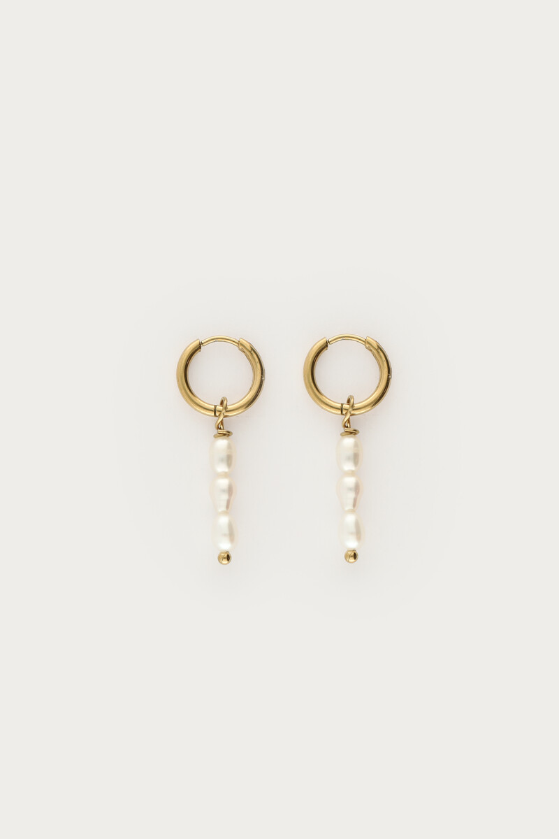 Earrings three freshwater pearls | My Jewellery