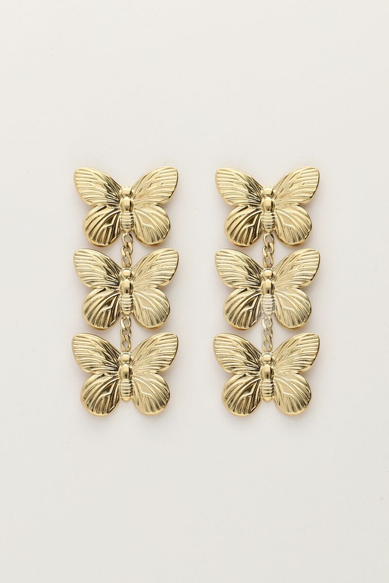My jewellery Oorhangers met 3 vlinders