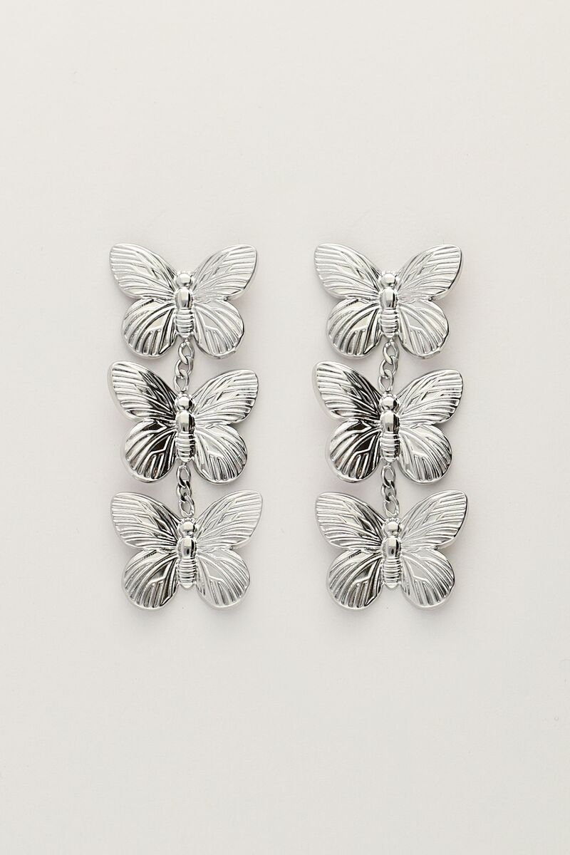 My jewellery Oorhangers met 3 vlinders