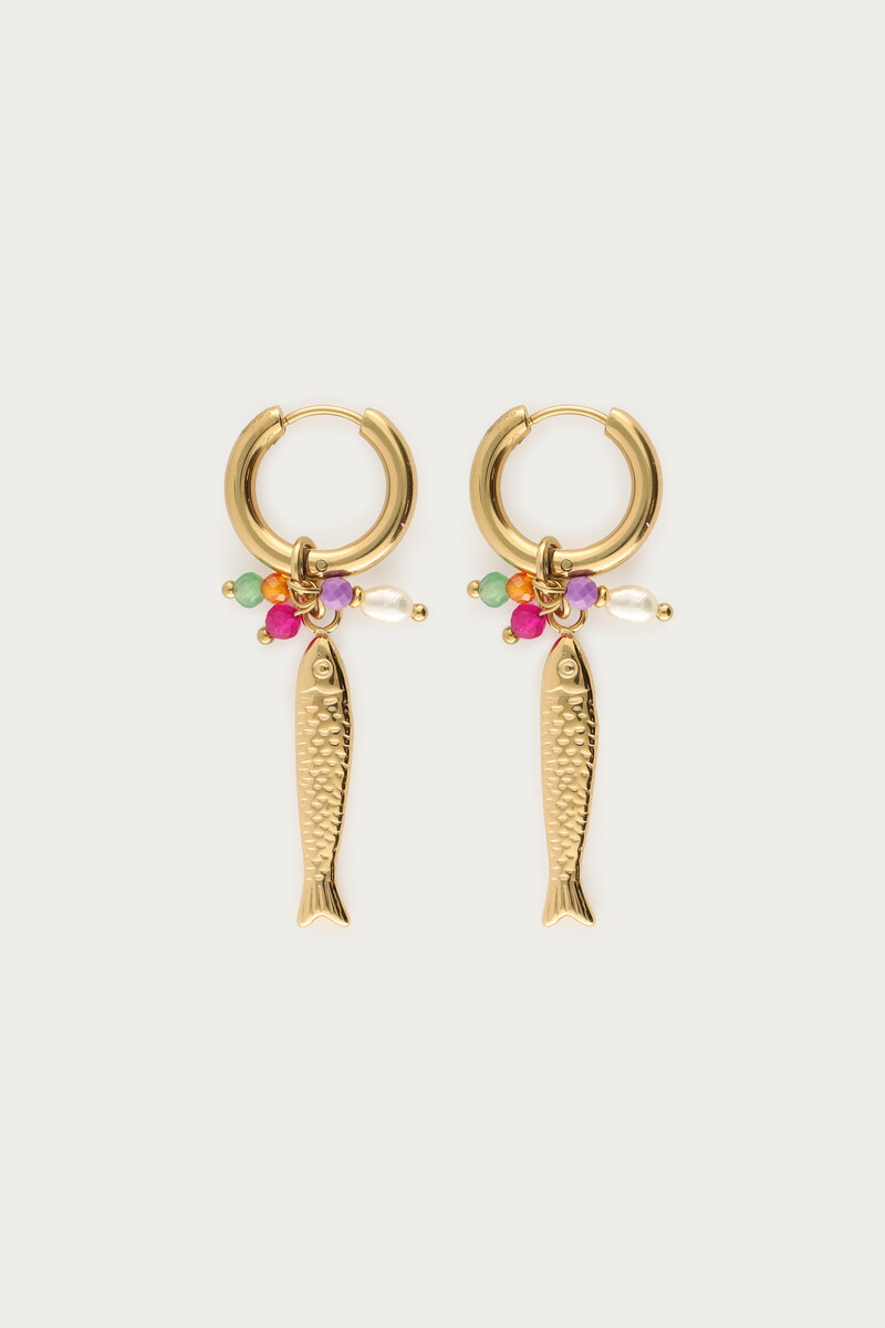 Drop earrings with fish charm | My Jewellery