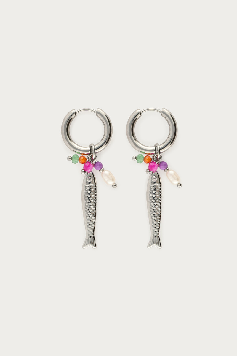 Drop earrings with fish charm | My Jewellery