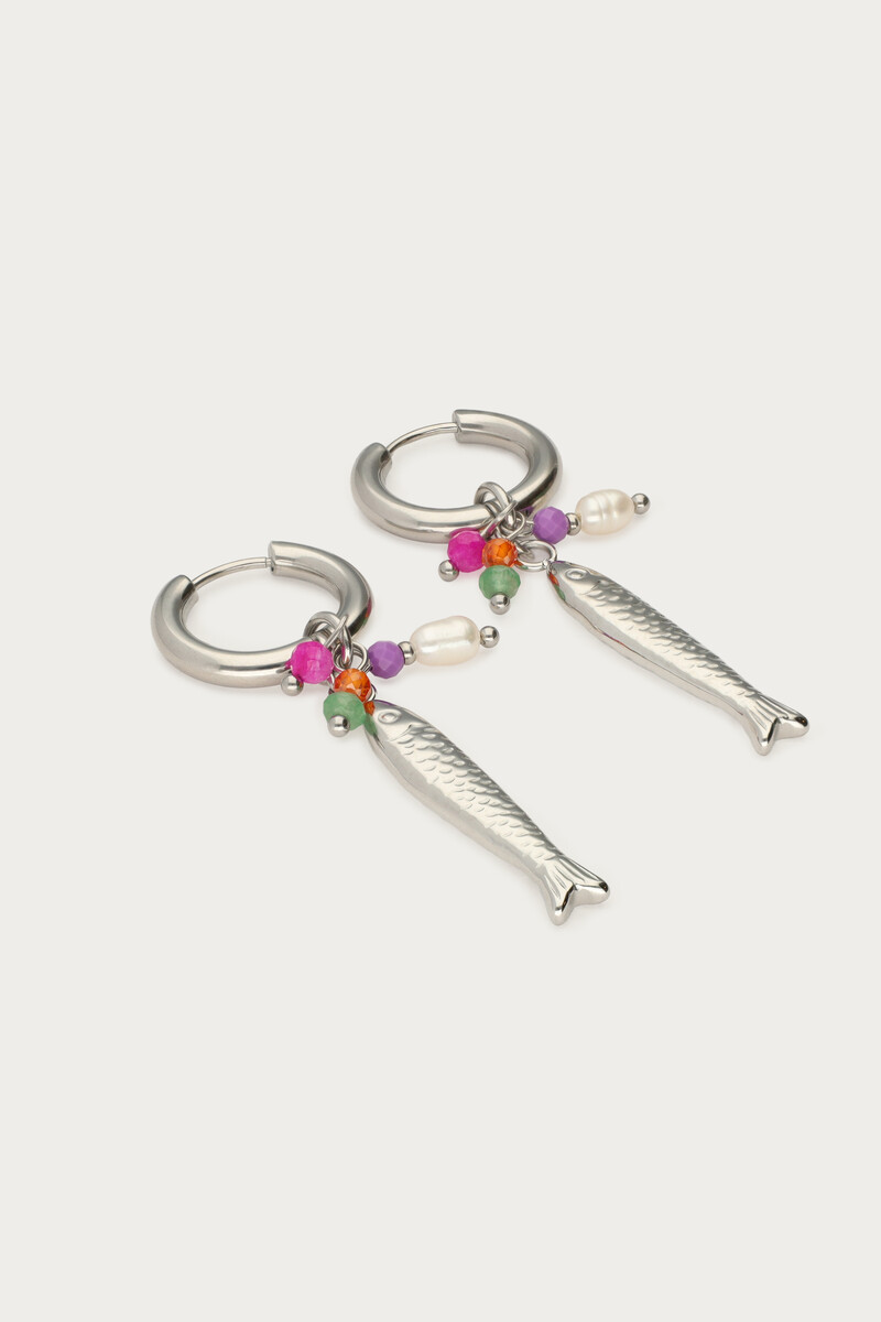 Drop earrings with fish charm | My Jewellery