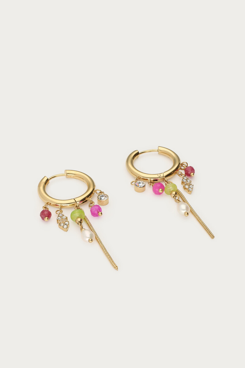 Hoop earrings with five beads & freshwater pearls | My Jewellery
