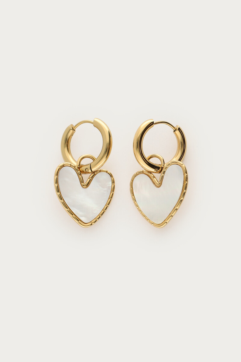Earrings with mother of pearl heart | My Jewellery