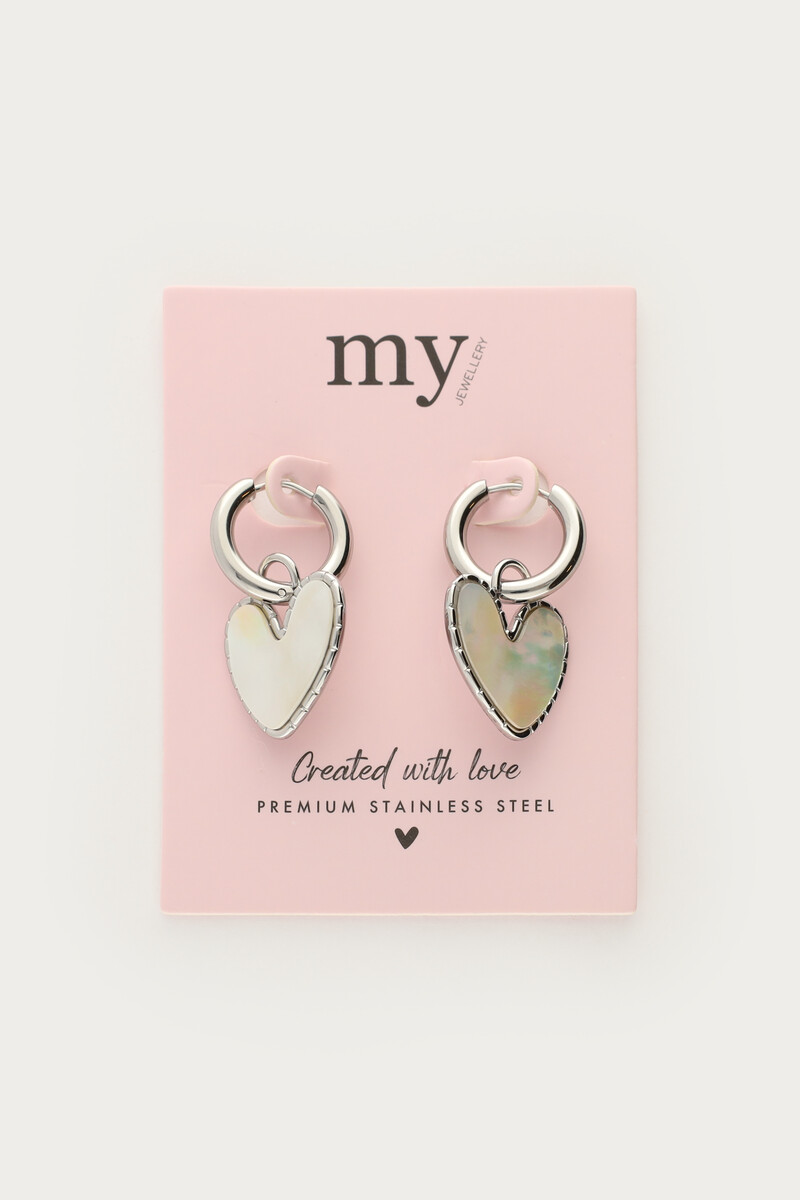 Earrings with mother of pearl heart | My Jewellery
