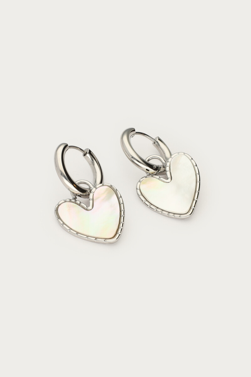 Earrings with mother of pearl heart | My Jewellery