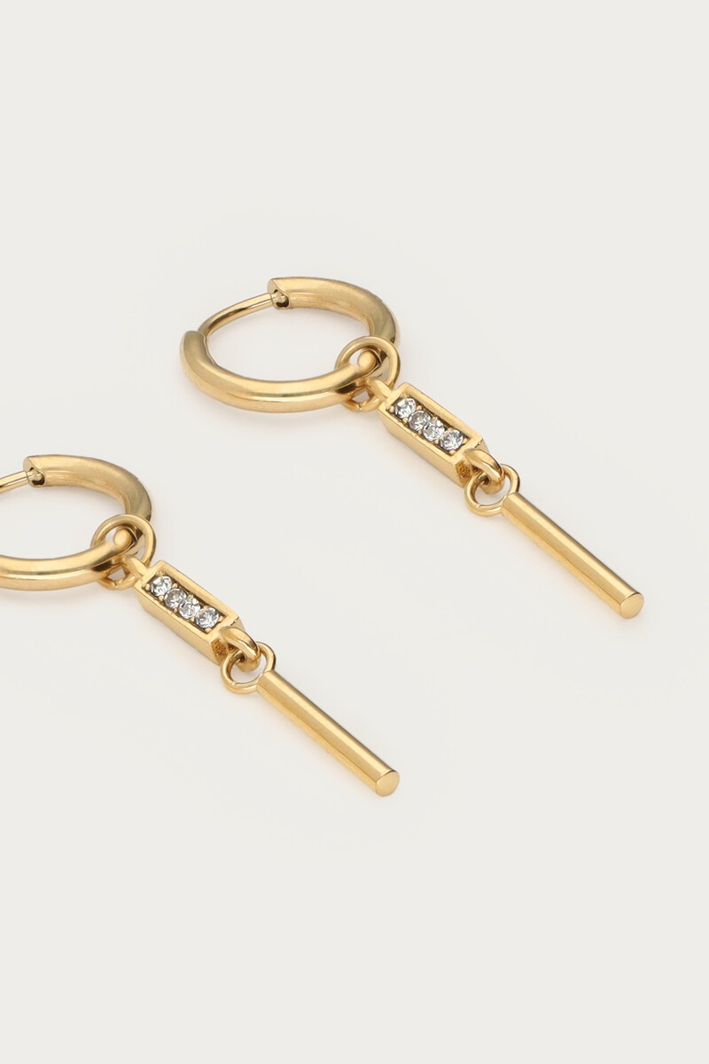 Bar earrings with rhinestone | My Jewellery