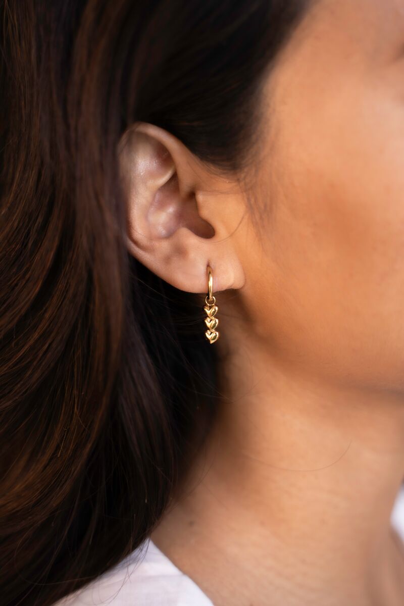 Earrings with three hearts | My Jewellery