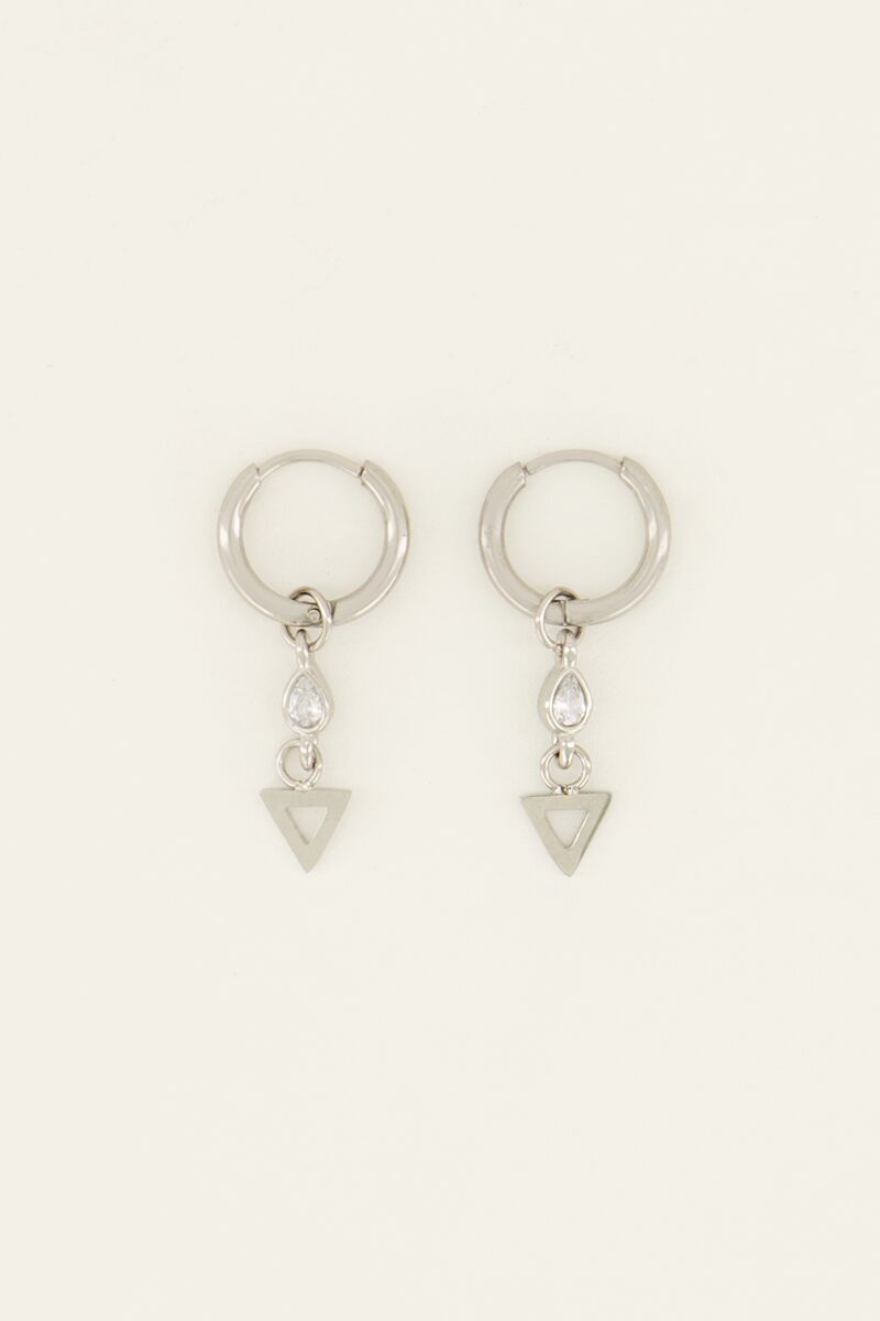 Oorringen met druppel & driehoek | My Jewellery