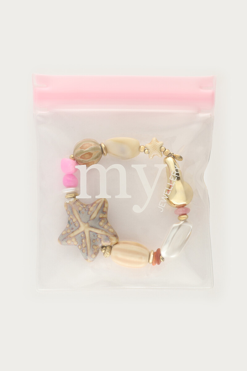 Elastic beaded bracelet with starfish | My Jewellery