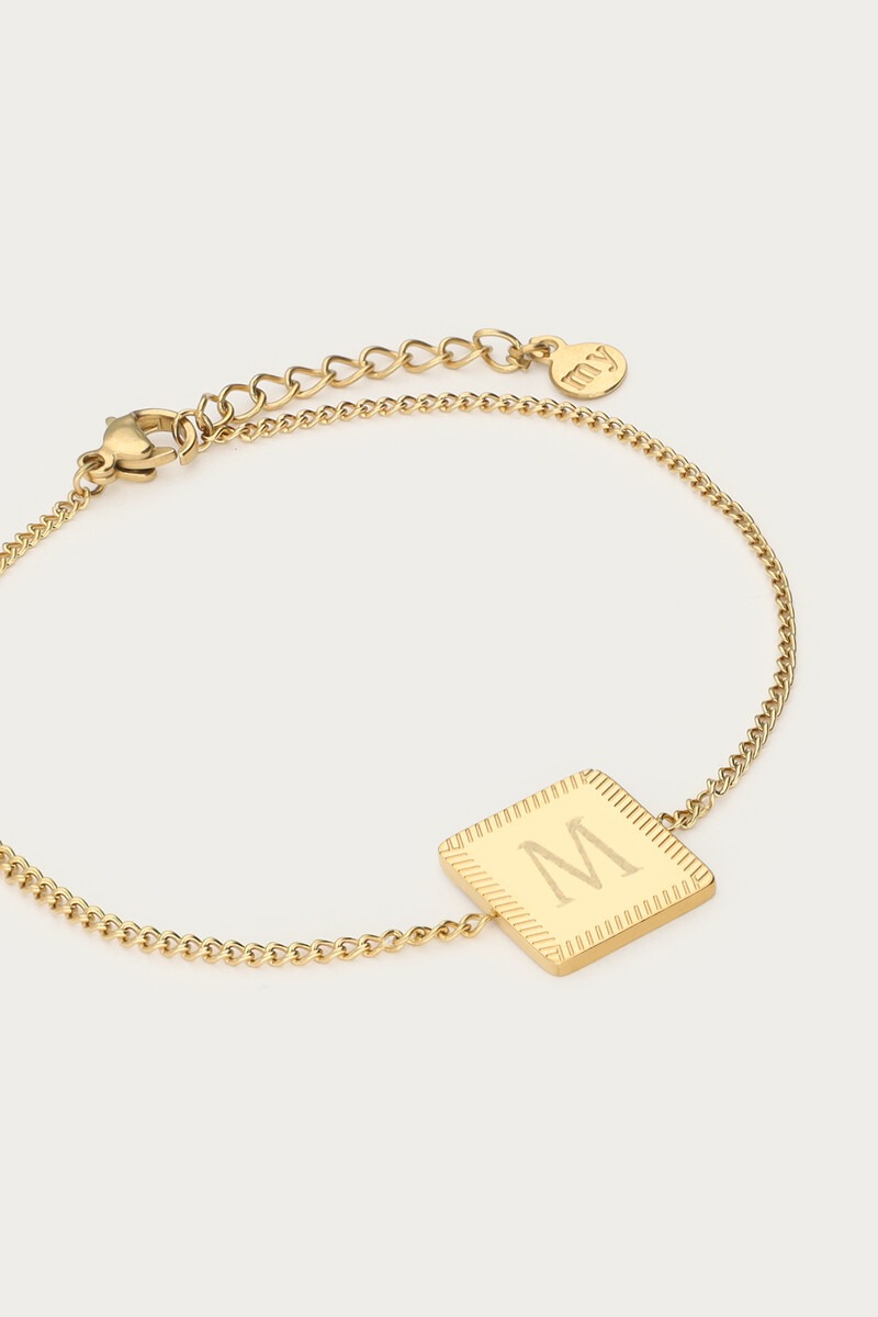 Engraved bracelet with square charm | My Jewellery