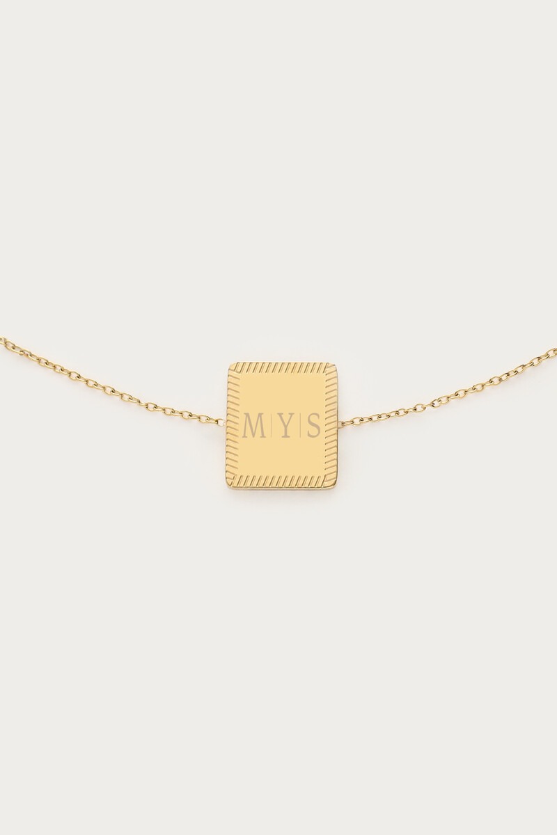 Engraved bracelet with square charm | My Jewellery