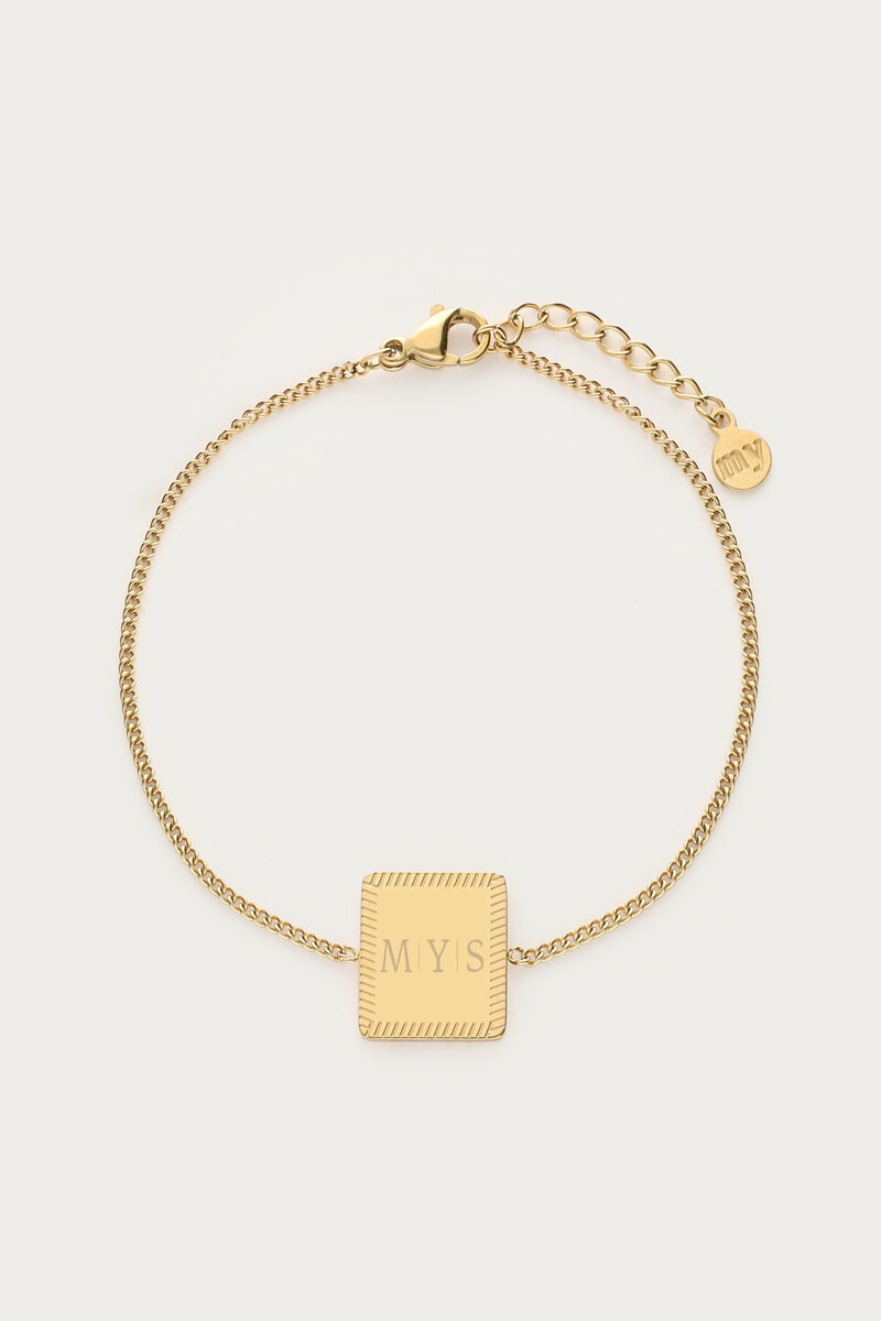 Atelier armband met vierkante bedel