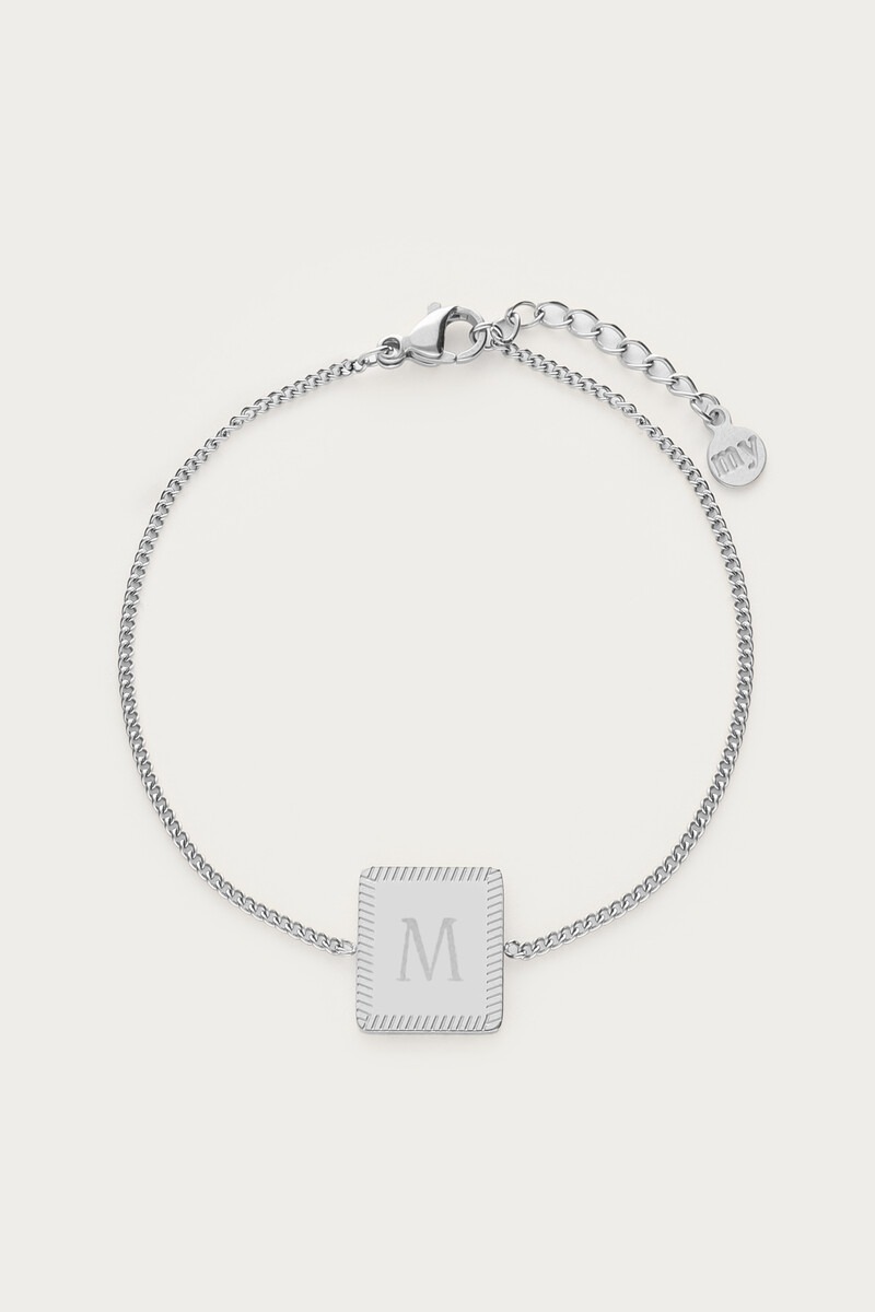 Engraved bracelet with square charm | My Jewellery