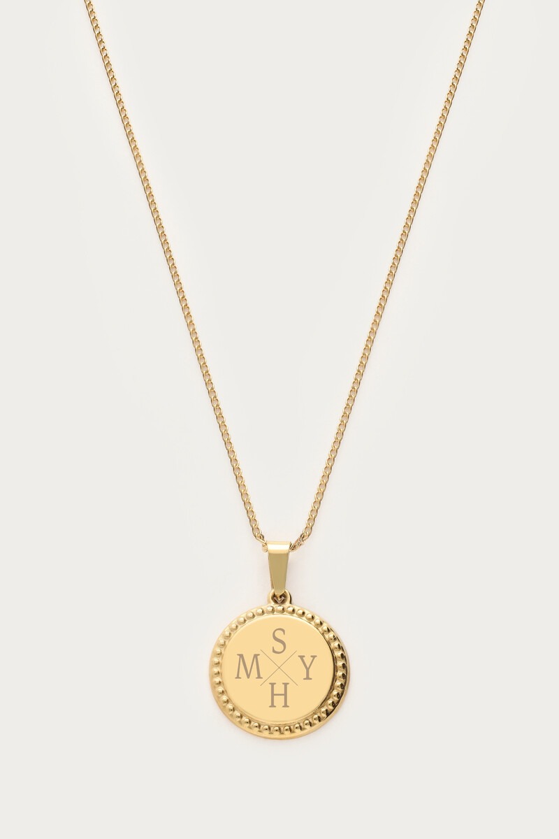 Engraved long necklace with round charm | My Jewellery
