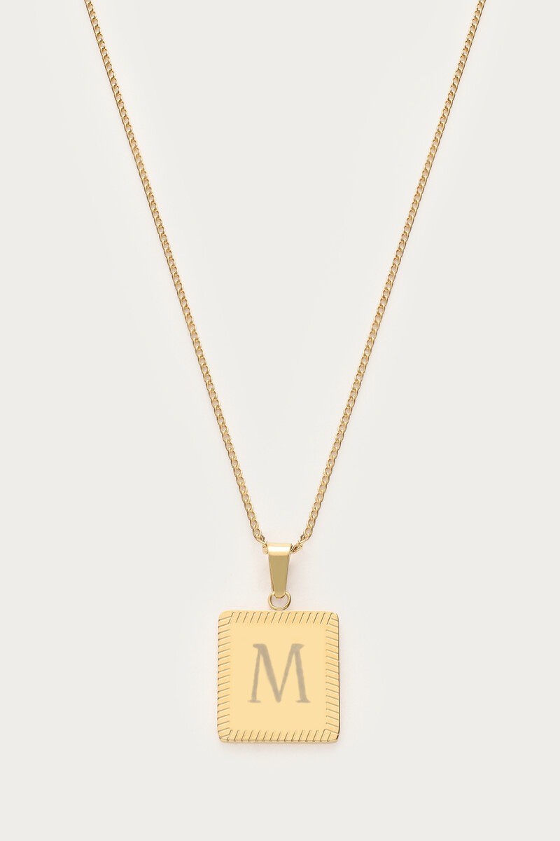 Engraved long necklace with square charm | My Jewellery