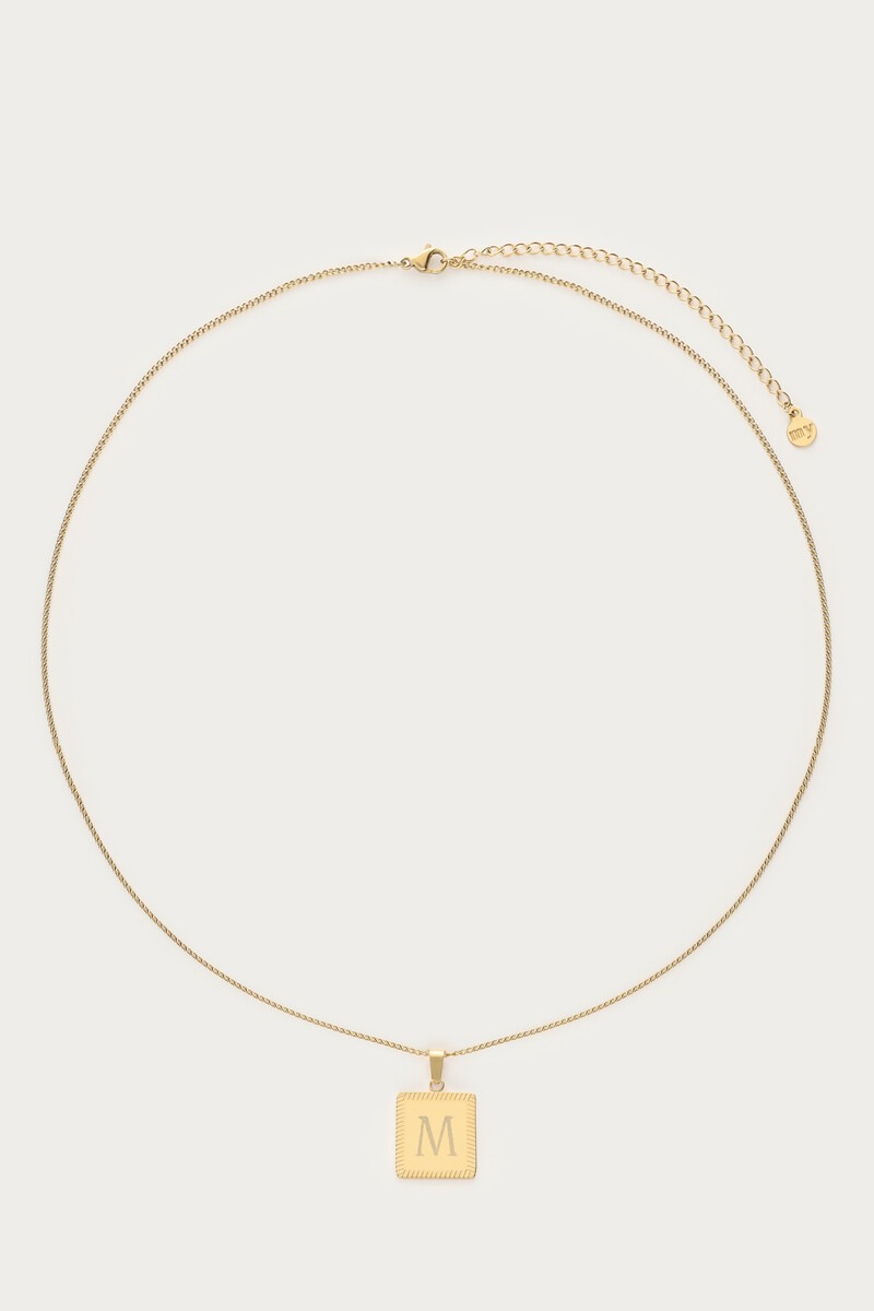 Engraved long necklace with square charm | My Jewellery