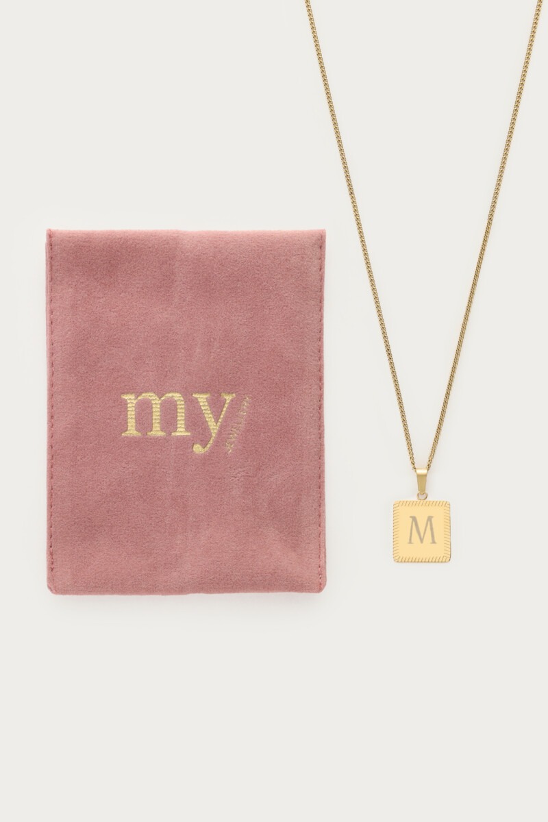 Engraved long necklace with square charm | My Jewellery