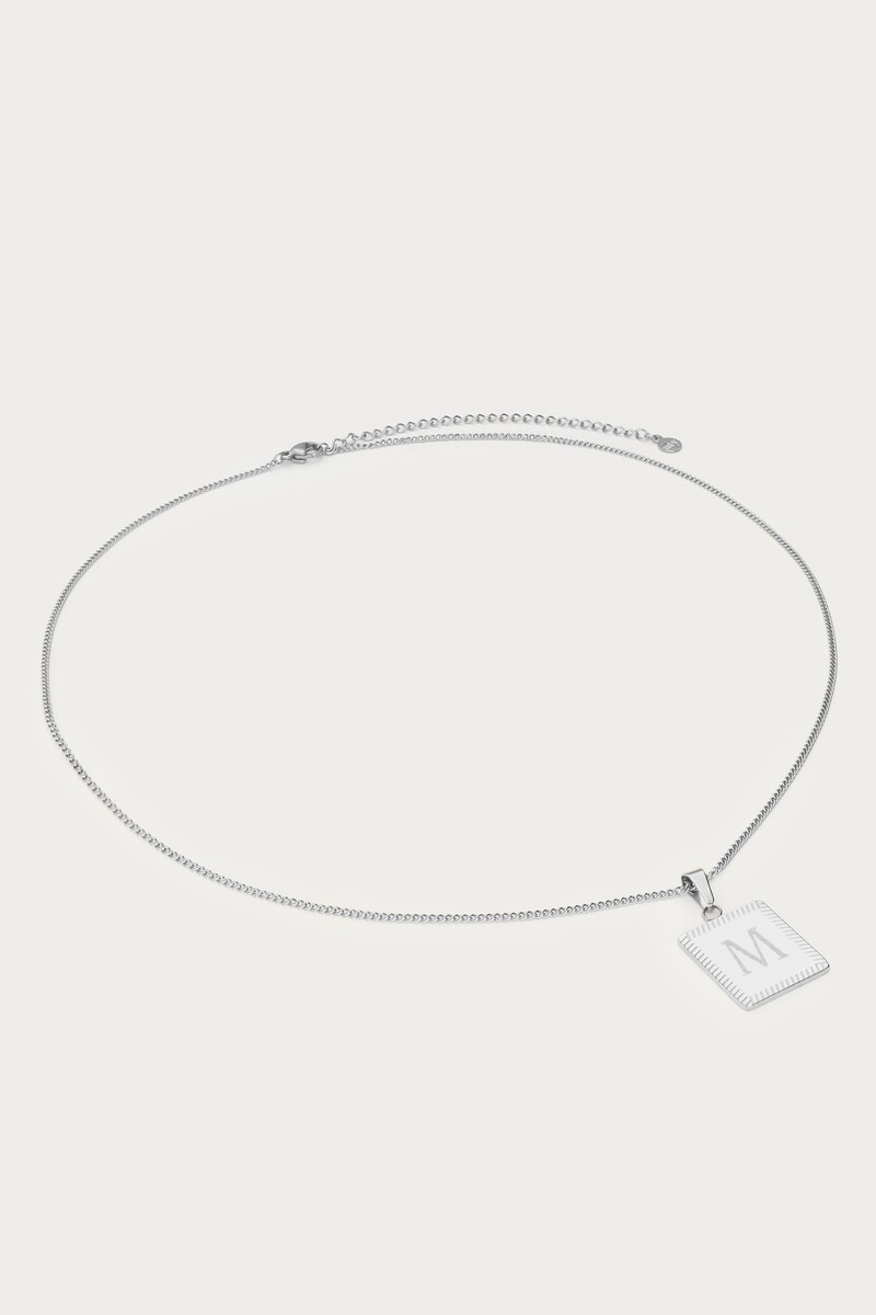 Engraved long necklace with square charm | My Jewellery