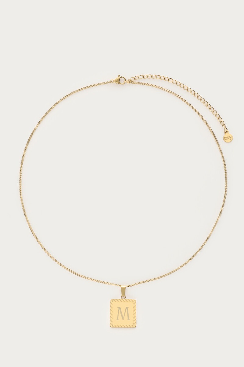 Engraved short necklace with square charm | My Jewellery
