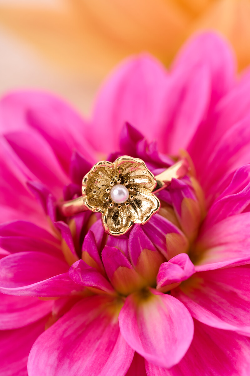 Botanical ring with poppy flower | My Jewellery