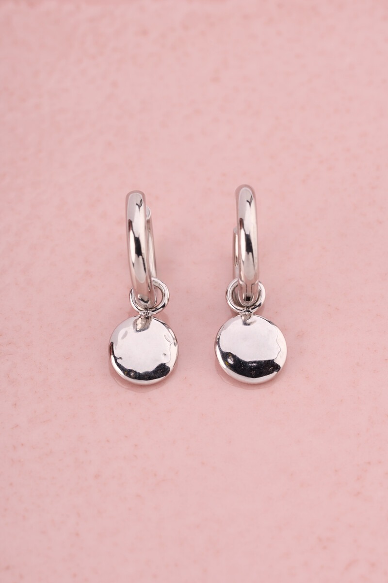 Bold hoop earrings with oval dot | My Jewellery