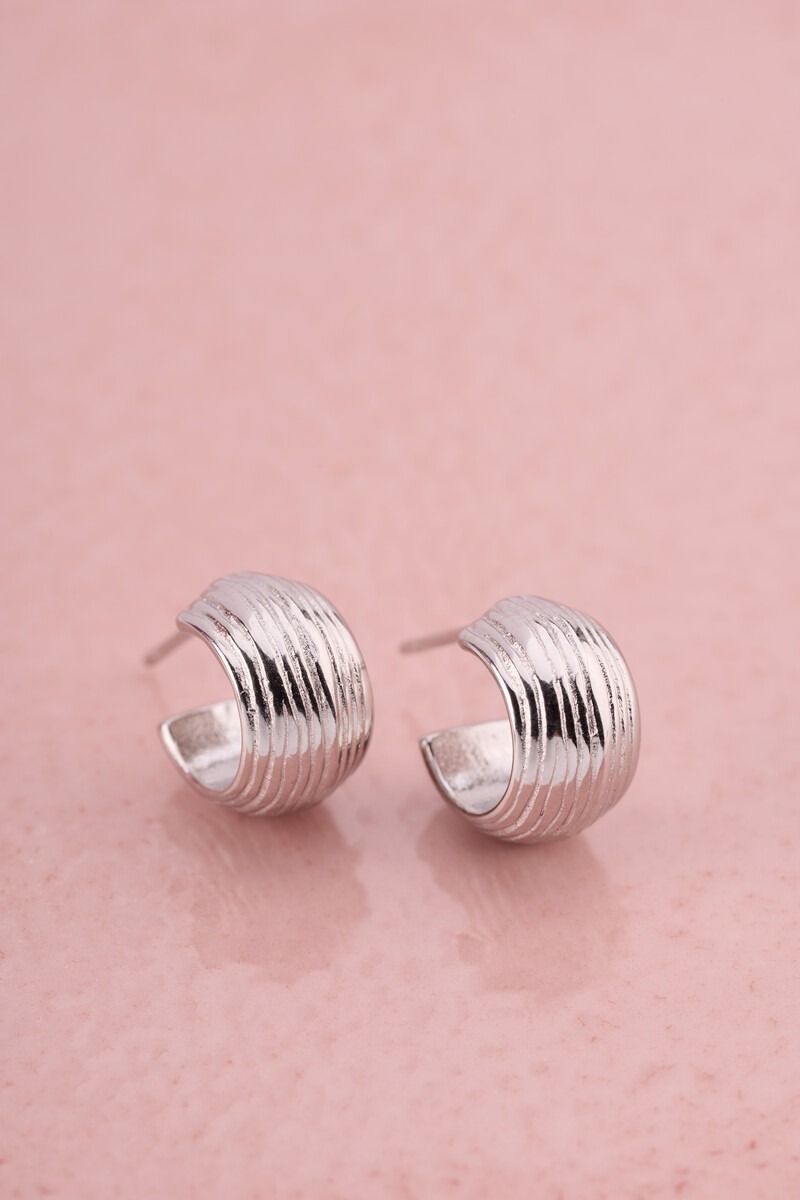 Bold narrow ribbed hoop earrings | My Jewellery