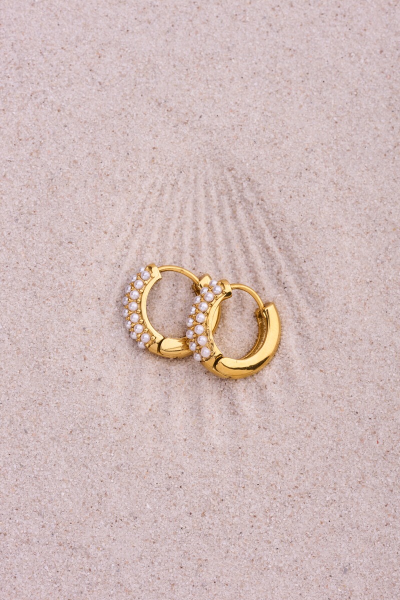 Hoop earrings with mini faux pearls | My Jewellery