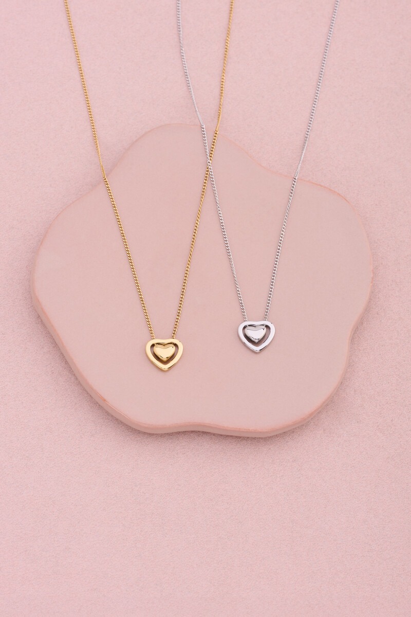 Minimalist necklace with double heart | My Jewellery