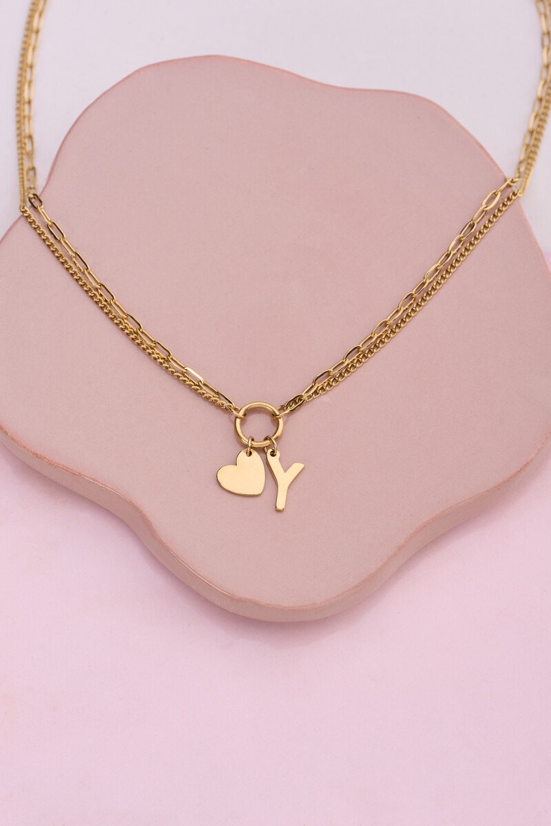 Double chain necklace with initial | My Jewellery