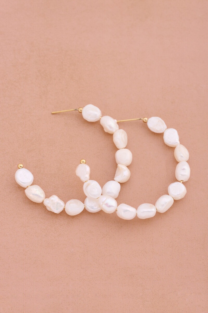 Statement hoop earrings with natural pearls | My Jewellery