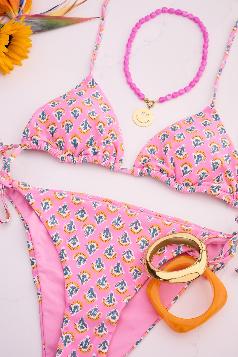 Pink bikini set with print | My Jewellery