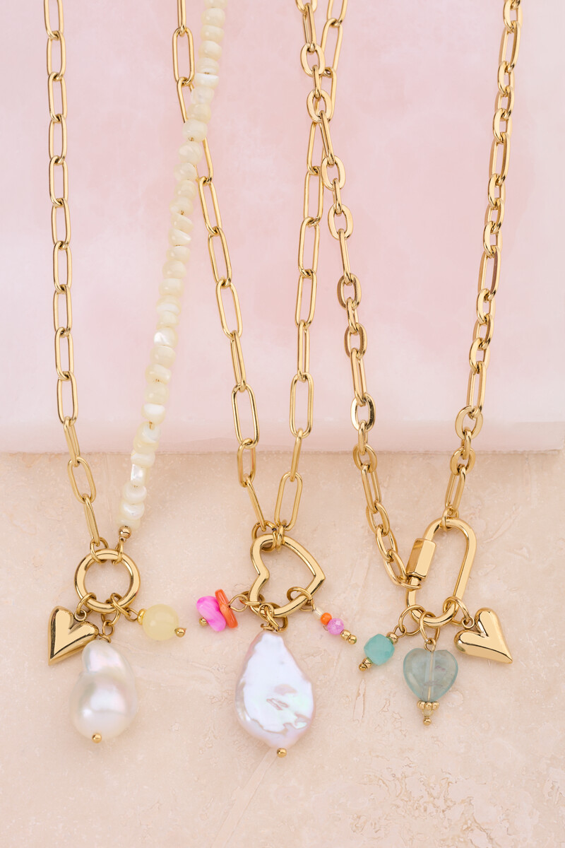 Botanical chain necklace with yellow beads and charms | My Jewellery