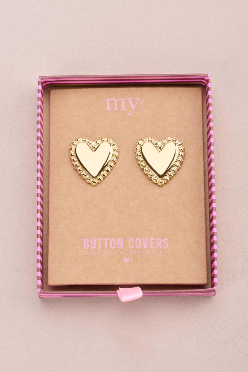 Gold-coloured heart button set | My Jewellery