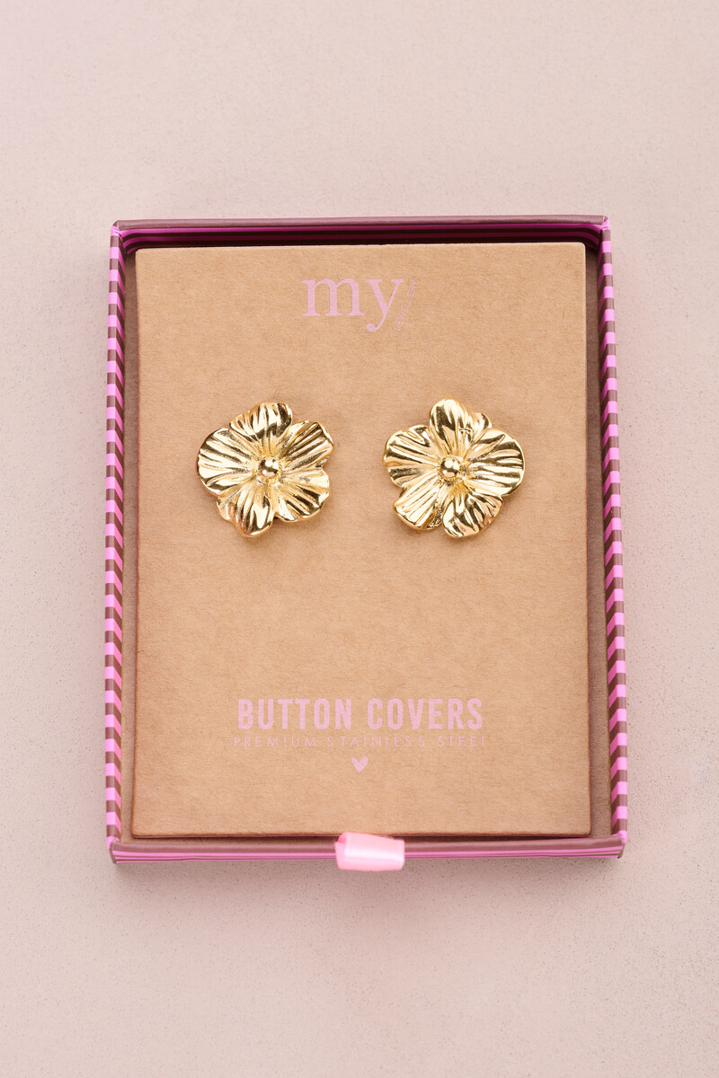 Gold-coloured flower buttons set | My Jewellery