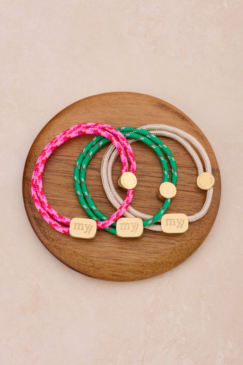 Pink sports bracelet with logo | My Jewellery