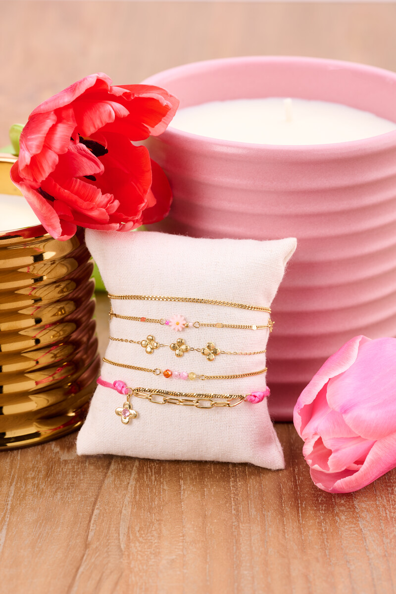 Botanical Armband mit vier mehrfarbigen Perlen