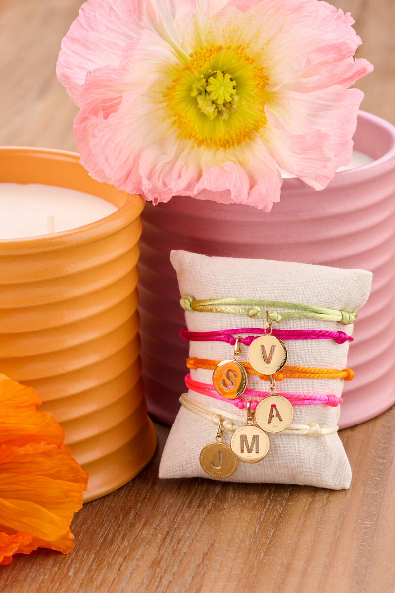 Fuchsia rope bracelet in satin look | My Jewellery