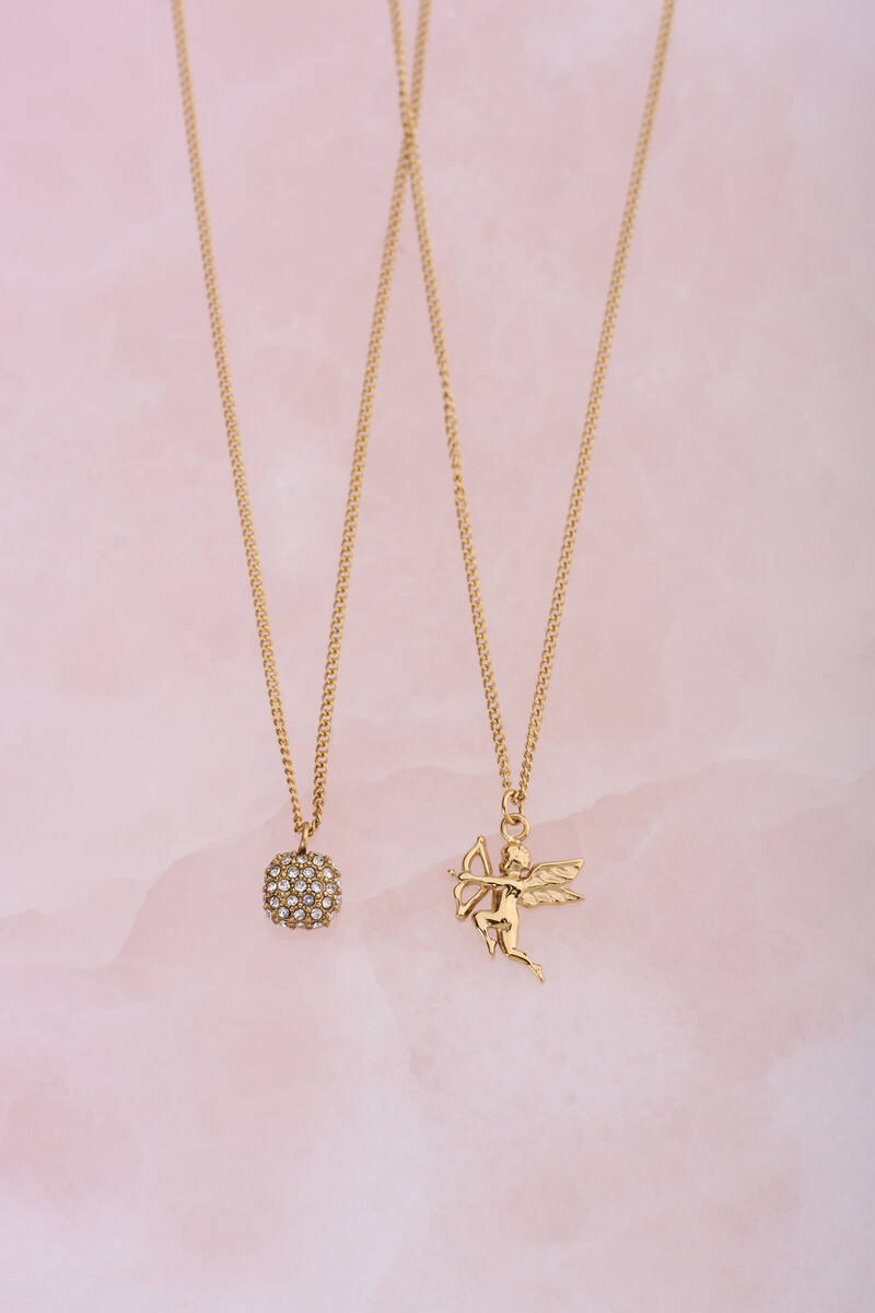 Love necklace with square rhinestone | My Jewellery