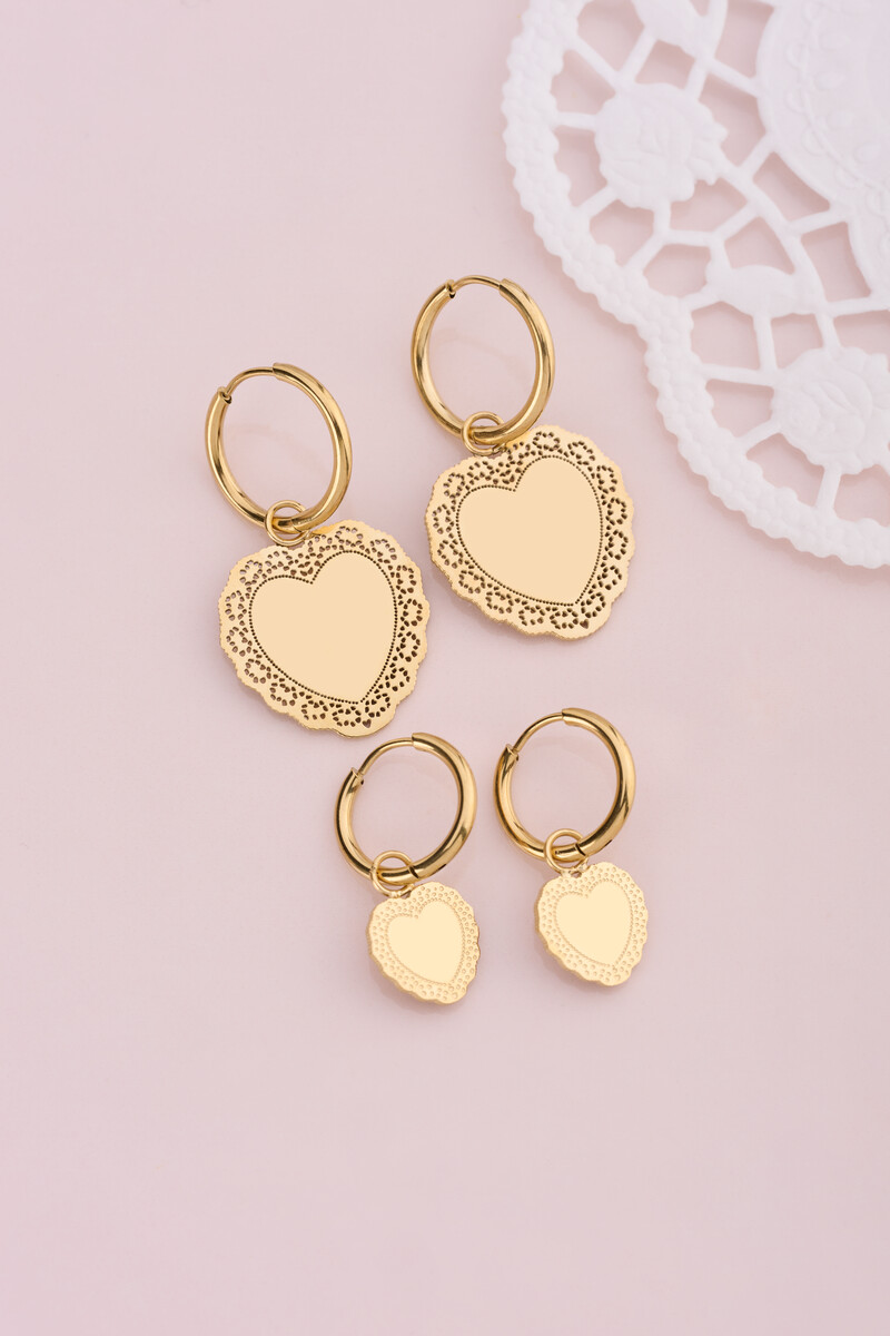 Love hoop earrings with small heart charm | My Jewellery