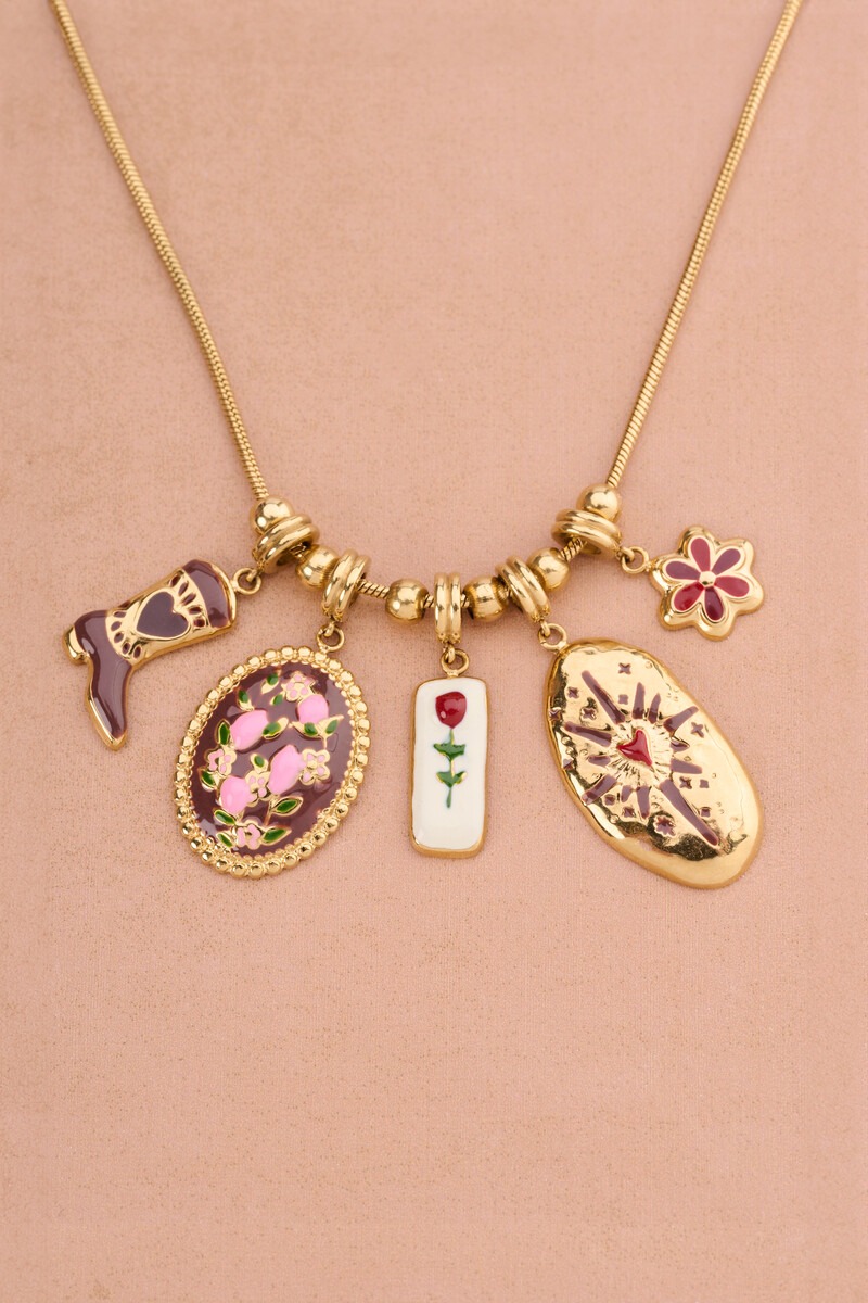 Fortune necklace with multicoloured charms | My Jewellery