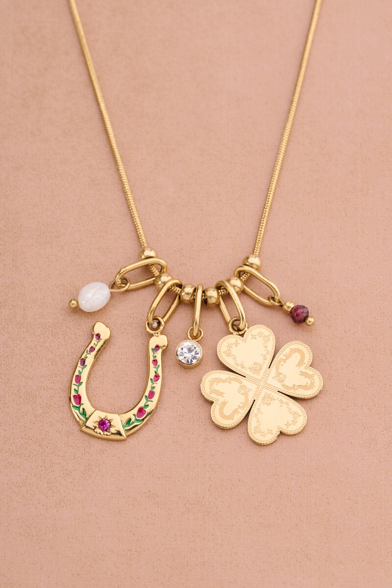 Fortune necklace with clover and horseshoe | My Jewellery