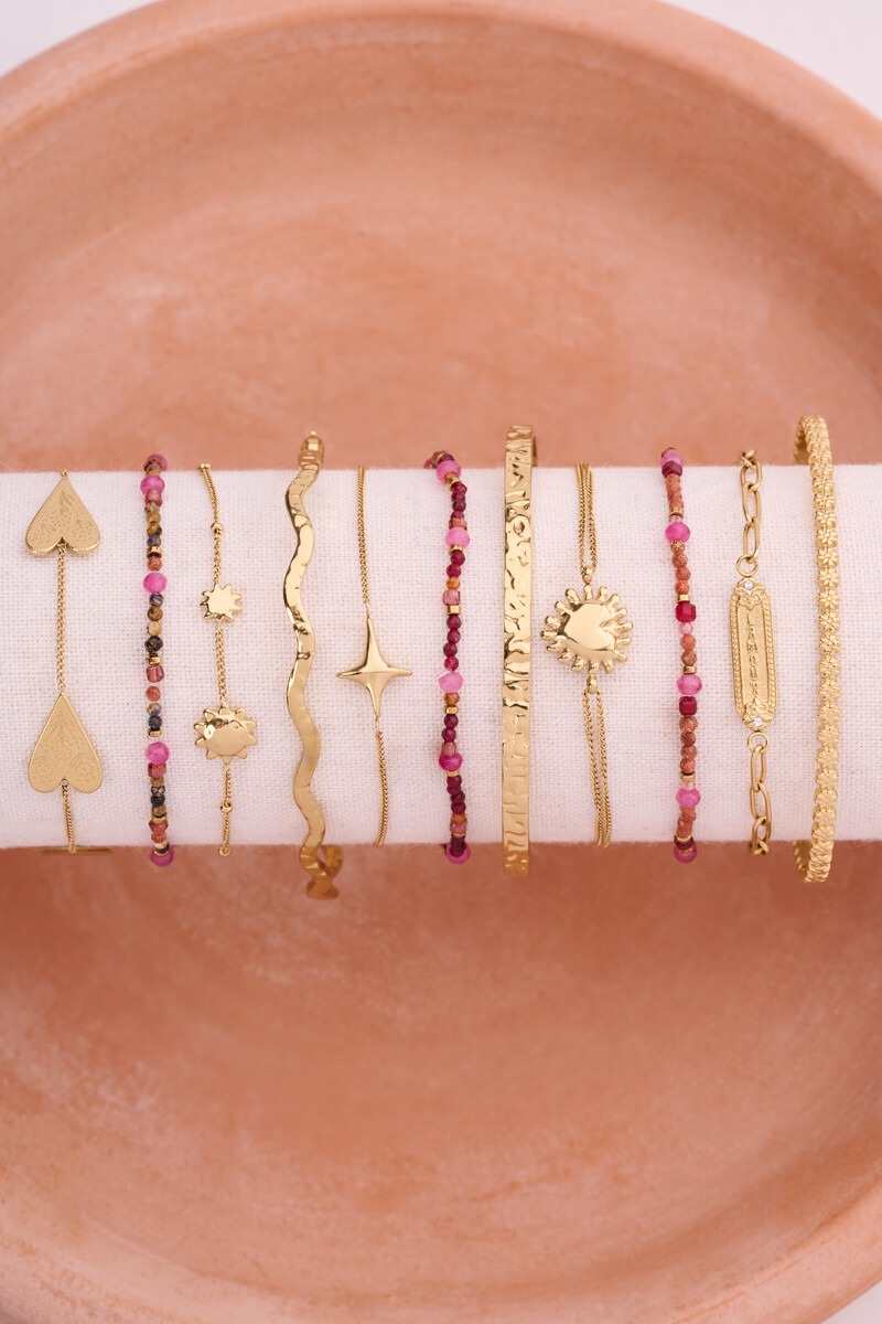 Fortune burgundy elastic mini beaded bracelet | My Jewellery