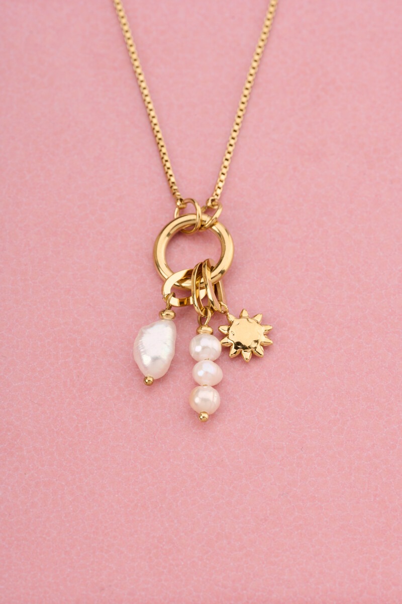 Sunrocks necklace with sun and natural pearl | My Jewellery