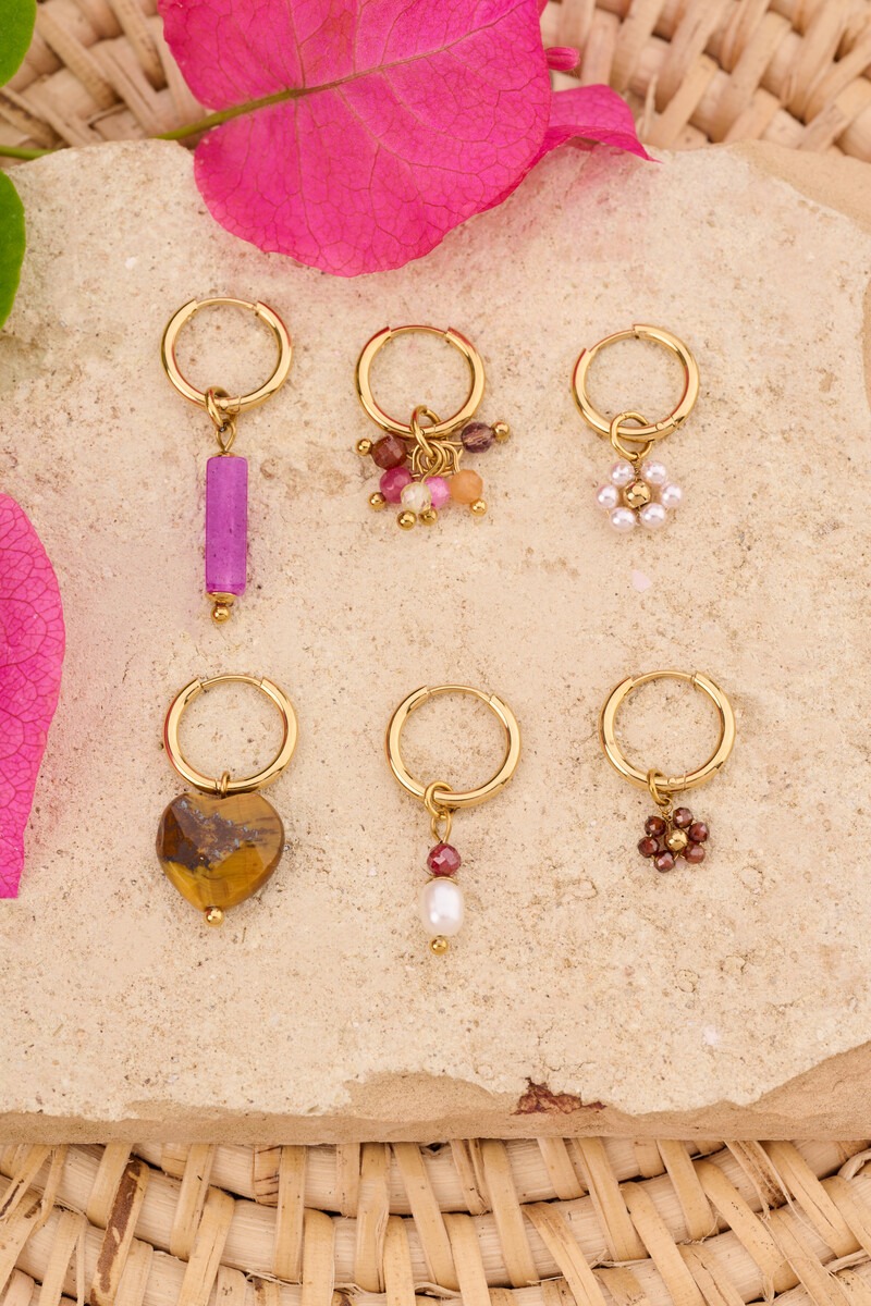 Sunrocks hoop earrings with mini multicoloured beads | My Jewellery