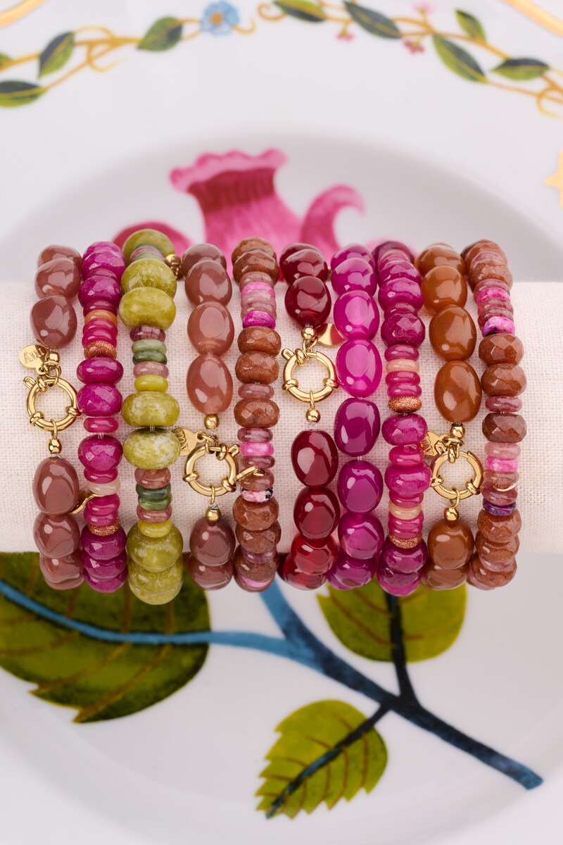 Fortune green elastic beaded bracelet | My Jewellery