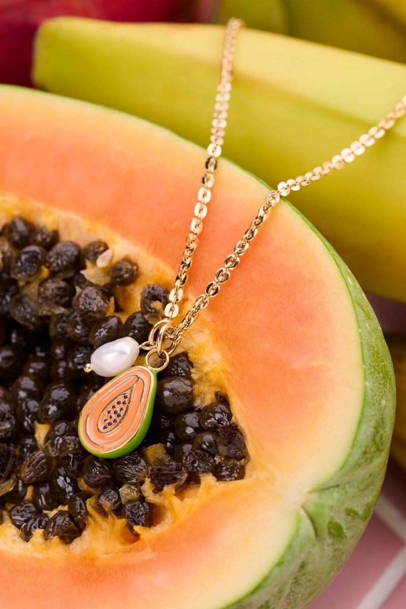 Collier Tropical papaye