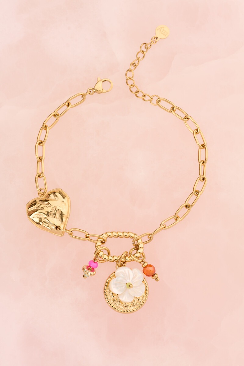 Chain bracelet with heart and multi charms | My Jewellery