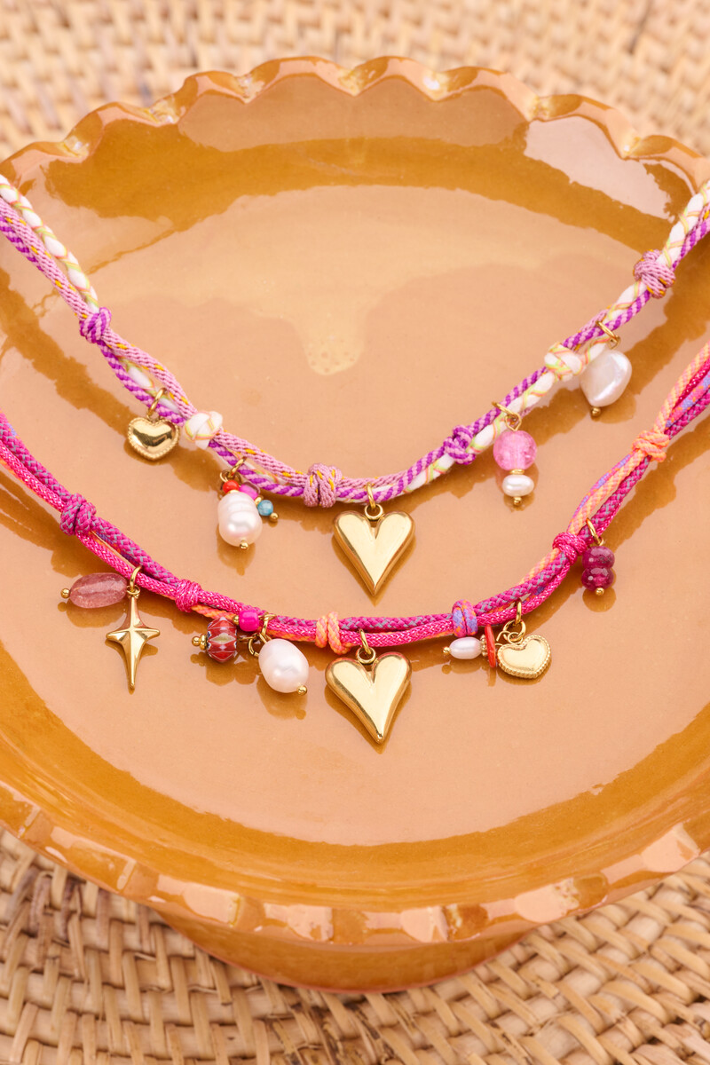 Purple cord necklace with charms | My Jewellery